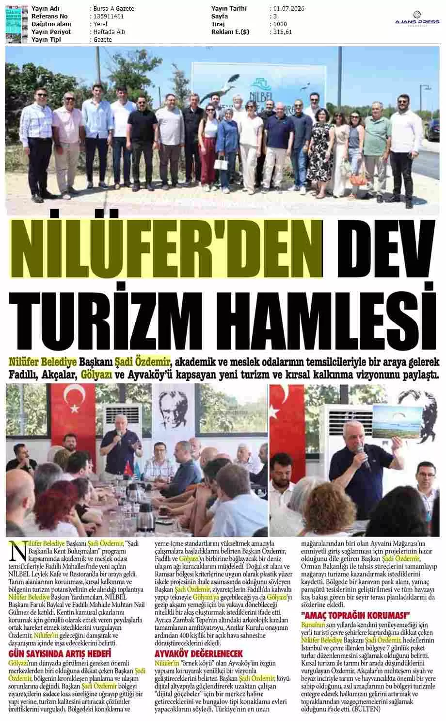 Şadi Özdemir Galeri - Bursa A Gazete 